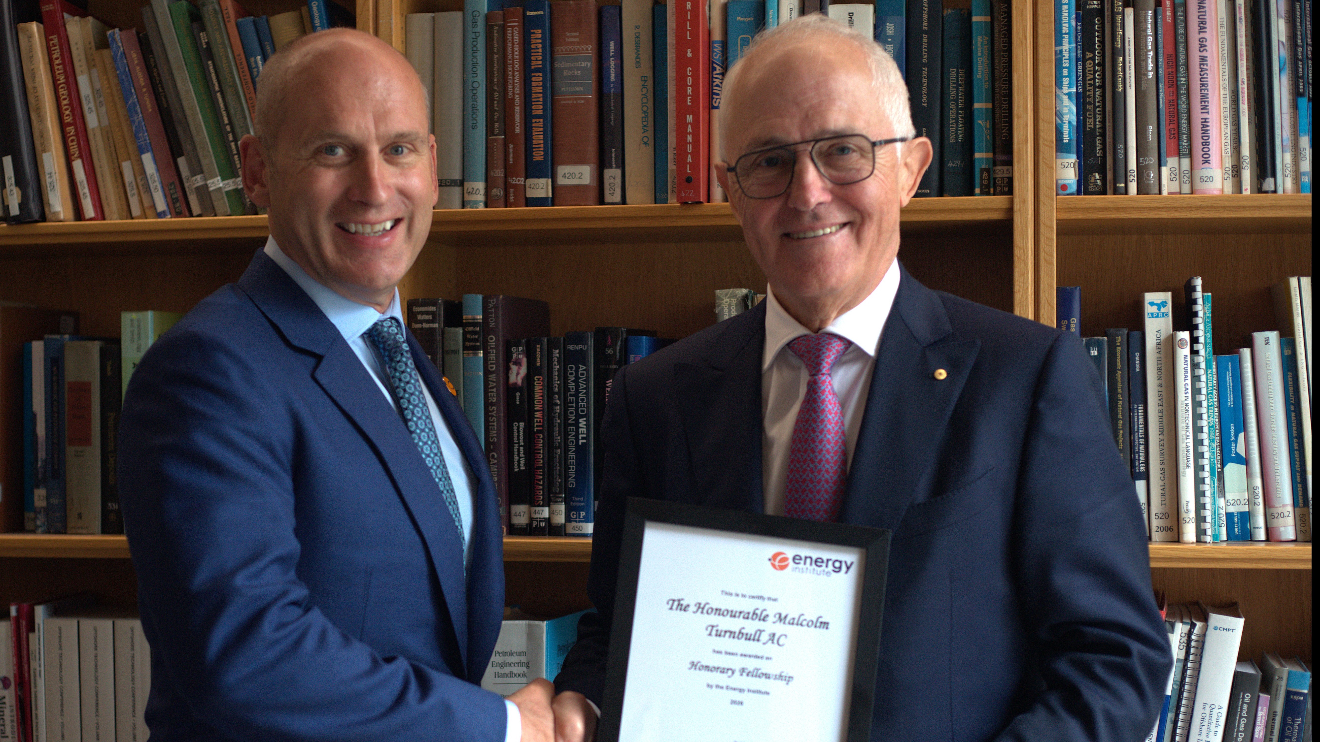 Former Australian Prime Minister and global energy leader Malcolm Turnbull awarded EI Honorary Fellowship image