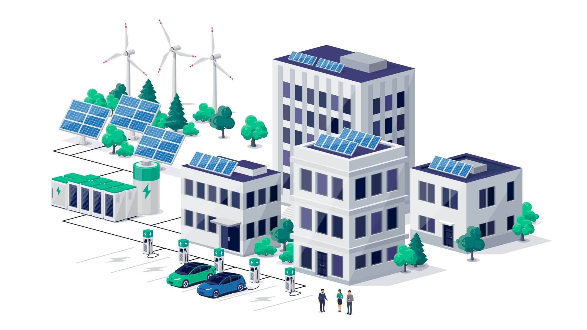 Graphic of a newbuild housing development microgrid