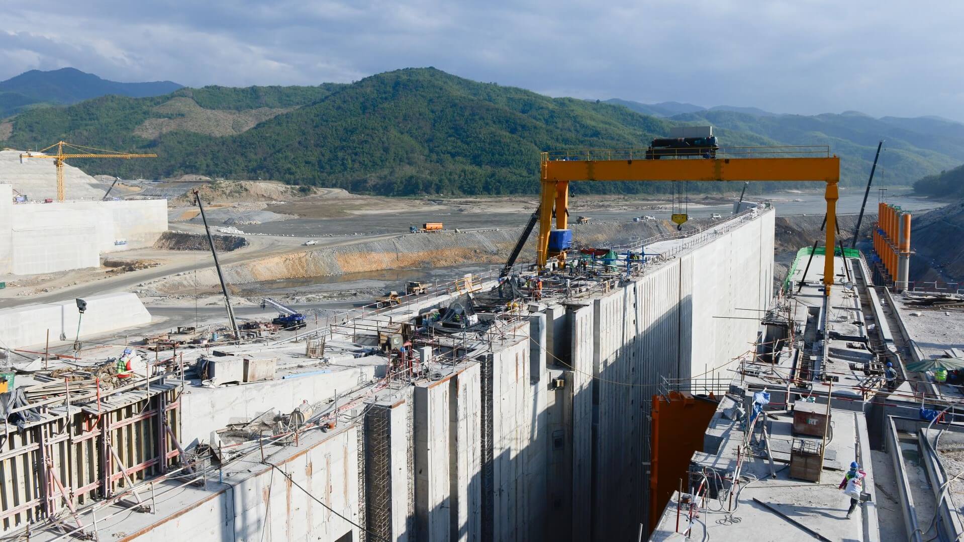 Dam under construction in Laos