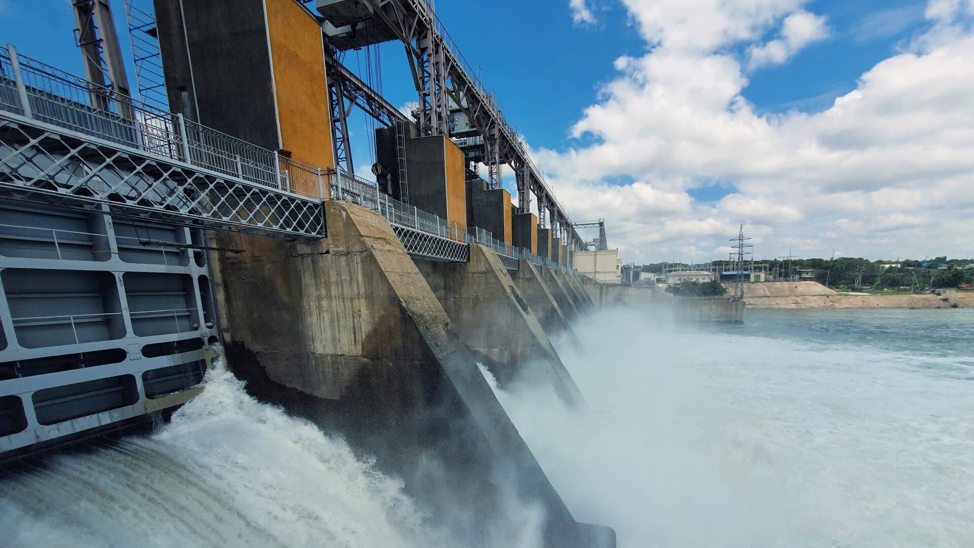 Close up of hydropower dams