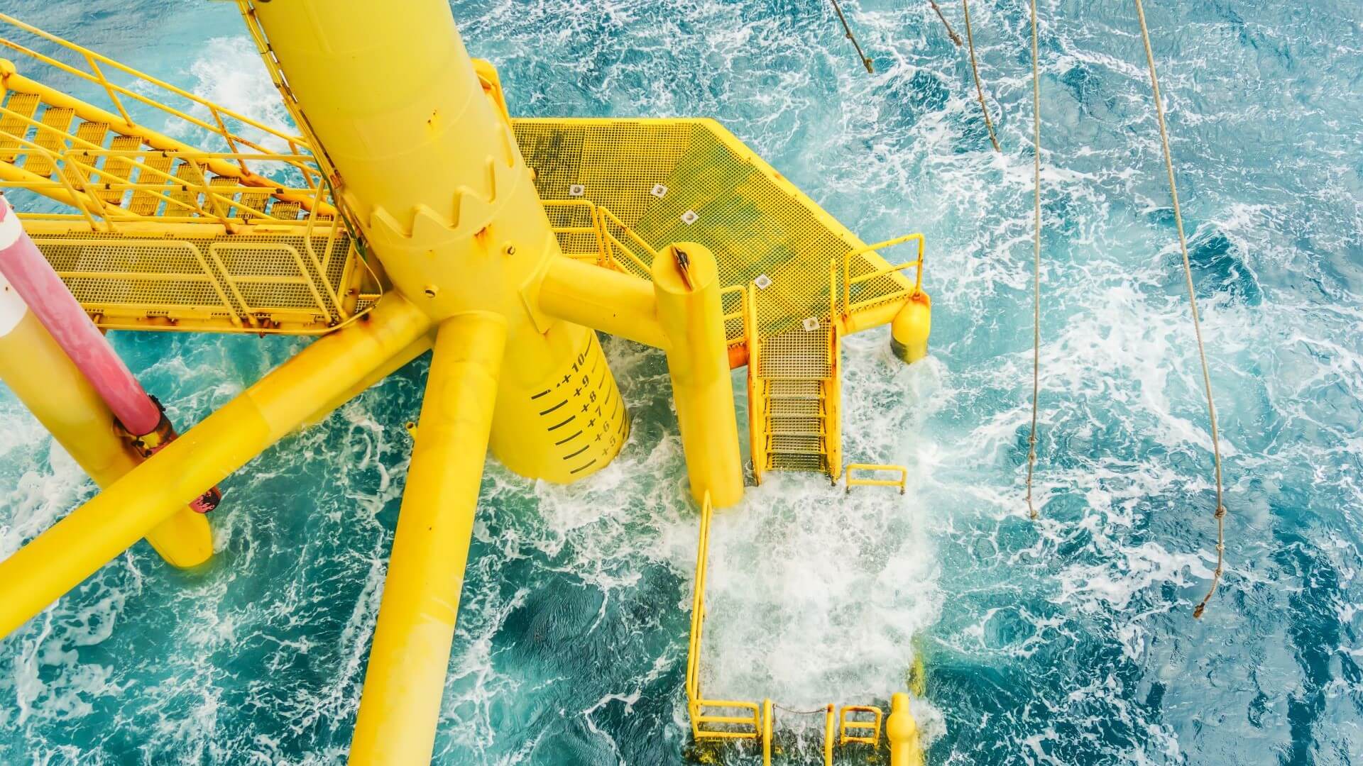 Section of offshore platform in sea