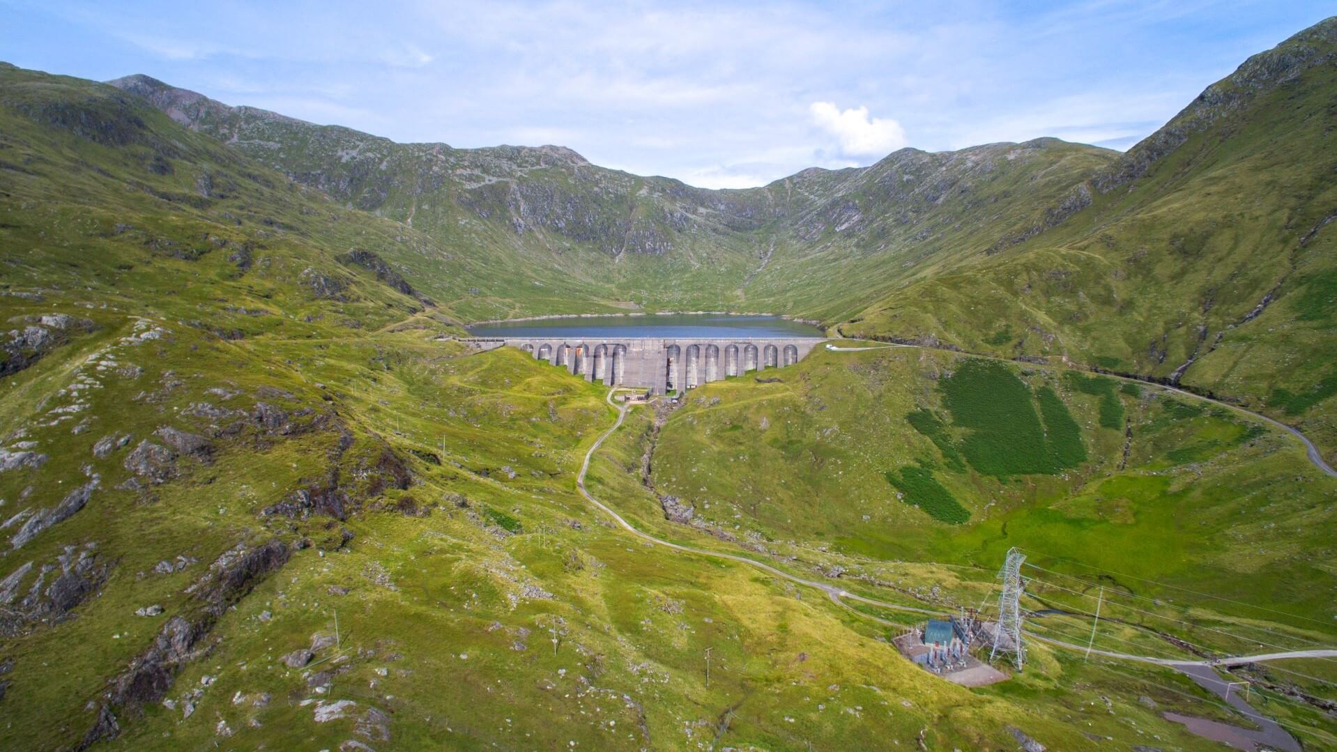 Dam surrounded by mountains