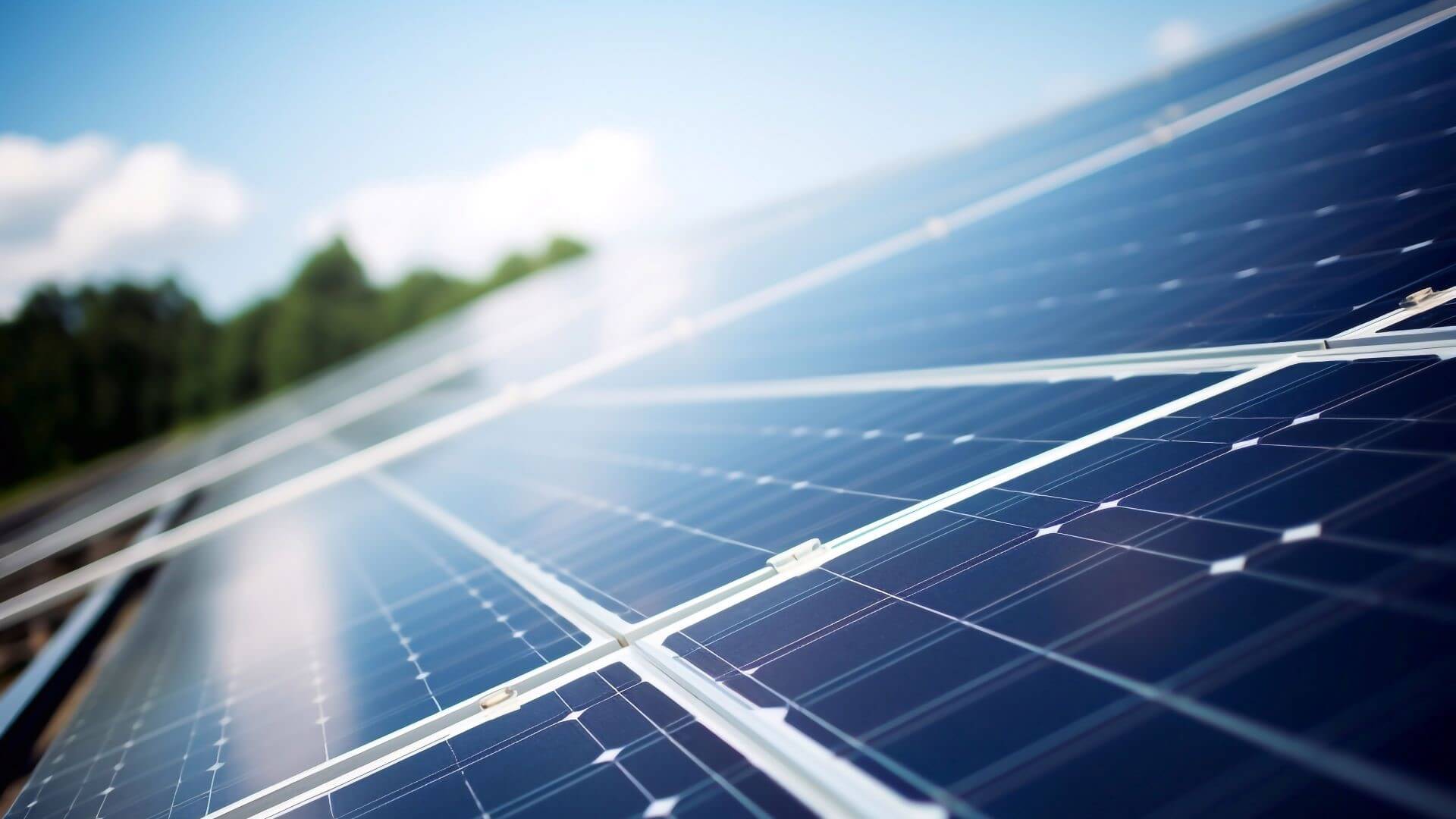 Close up of solar panel in the sun