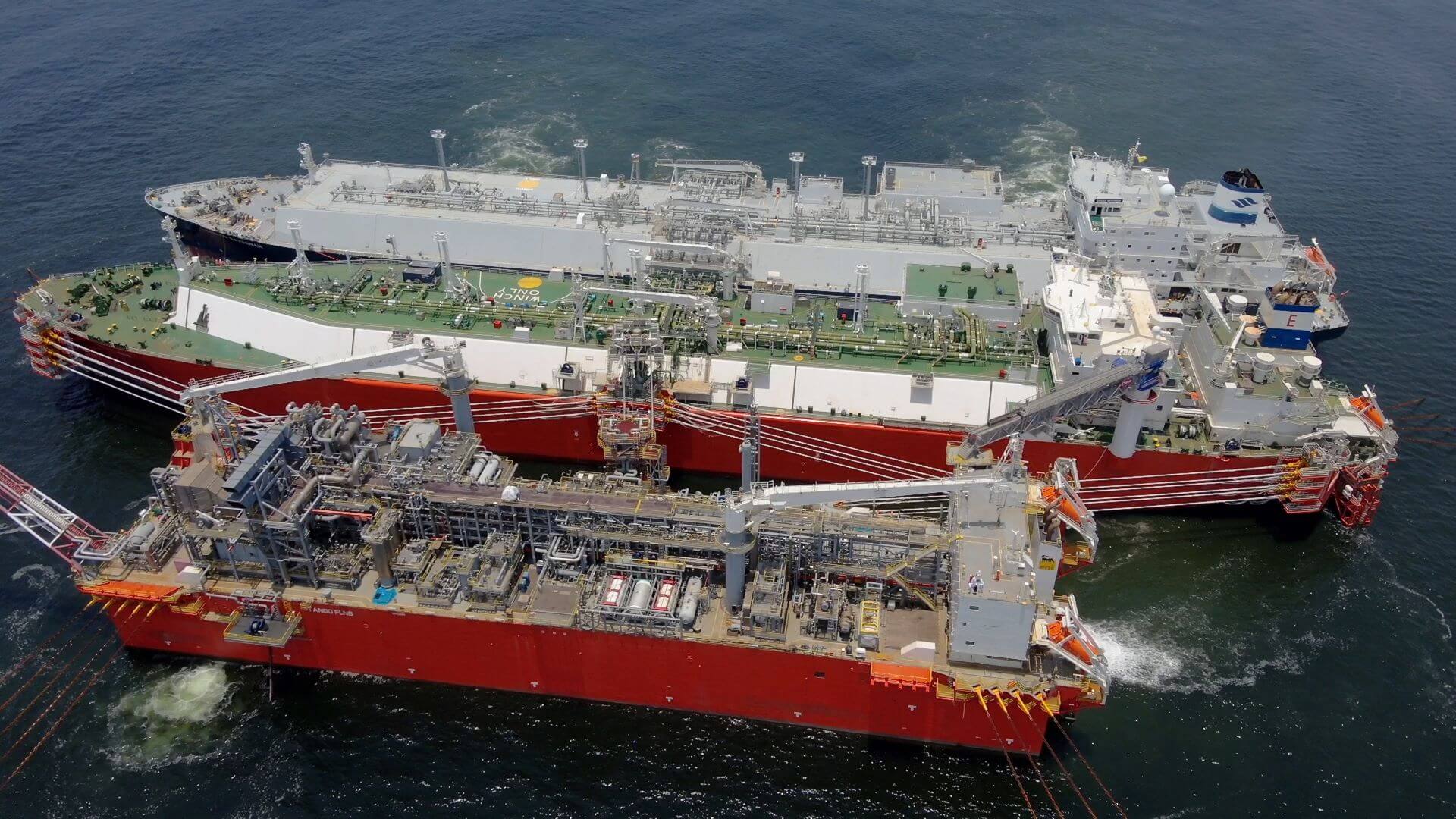 The Tango FLNG vessel loading its first cargo