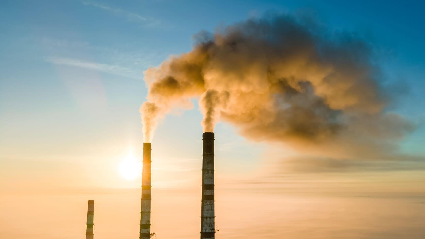 Coal plant chimney stacks