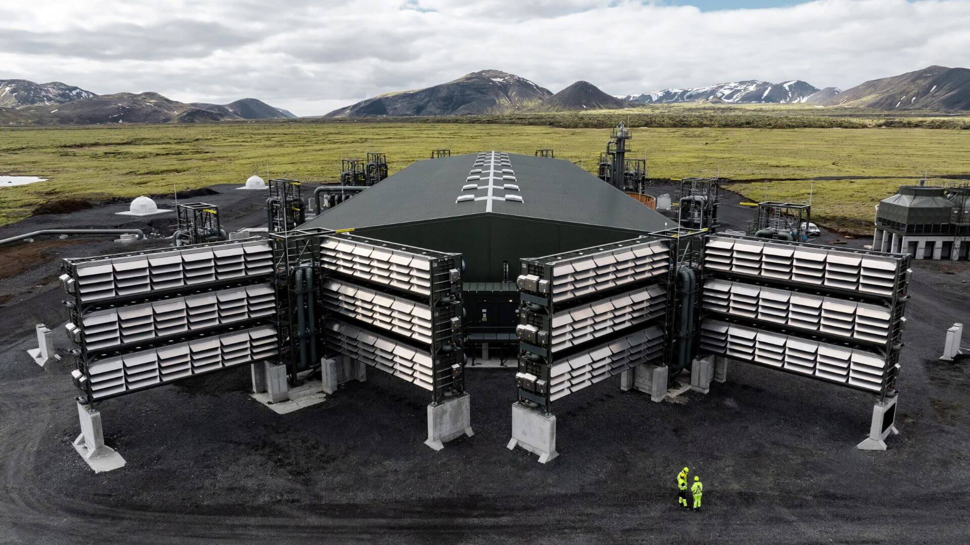 Exterior view of the Mammoth direct air capture and storage plant in Iceland