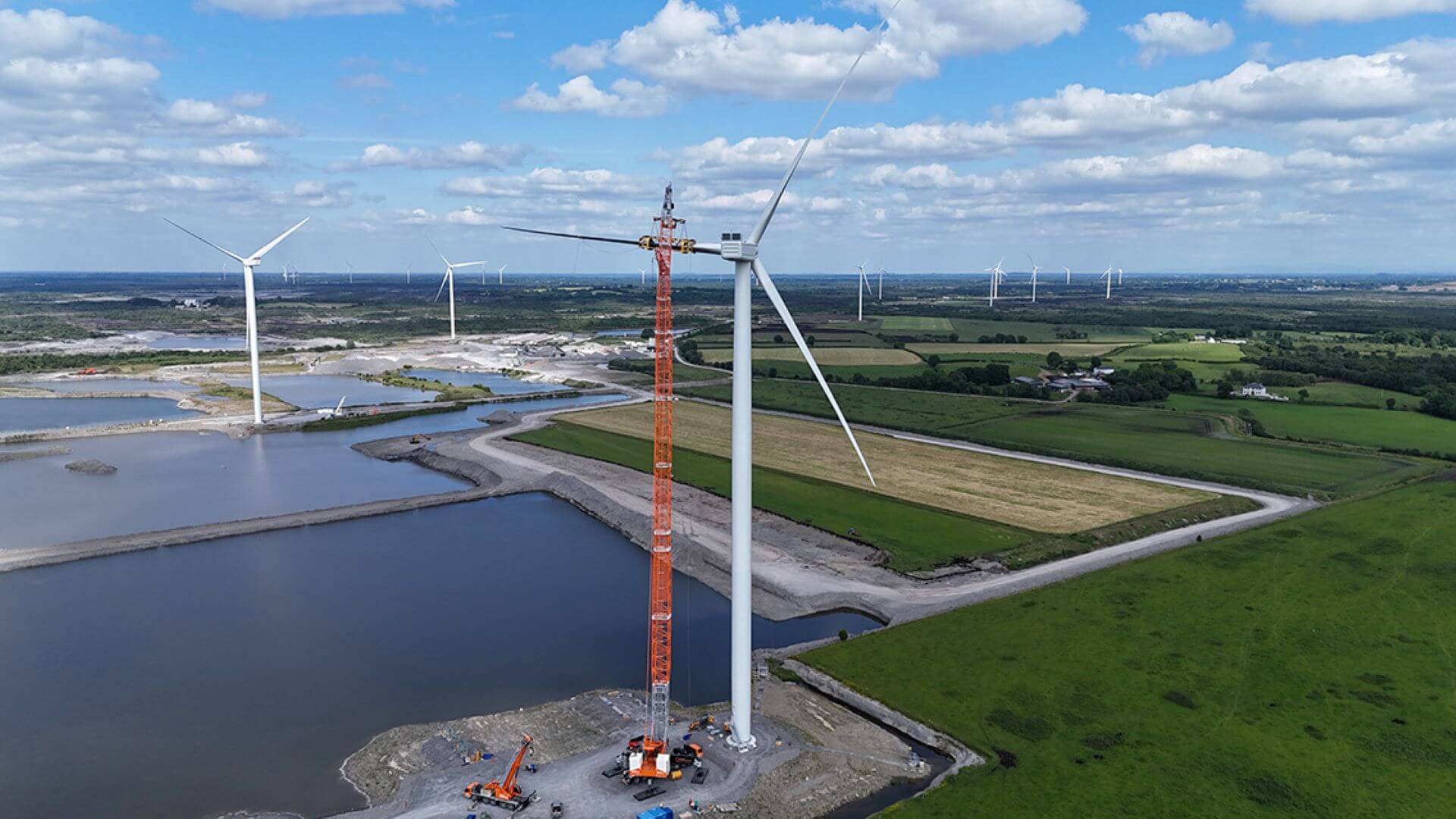 The Yellow River wind farm under construction