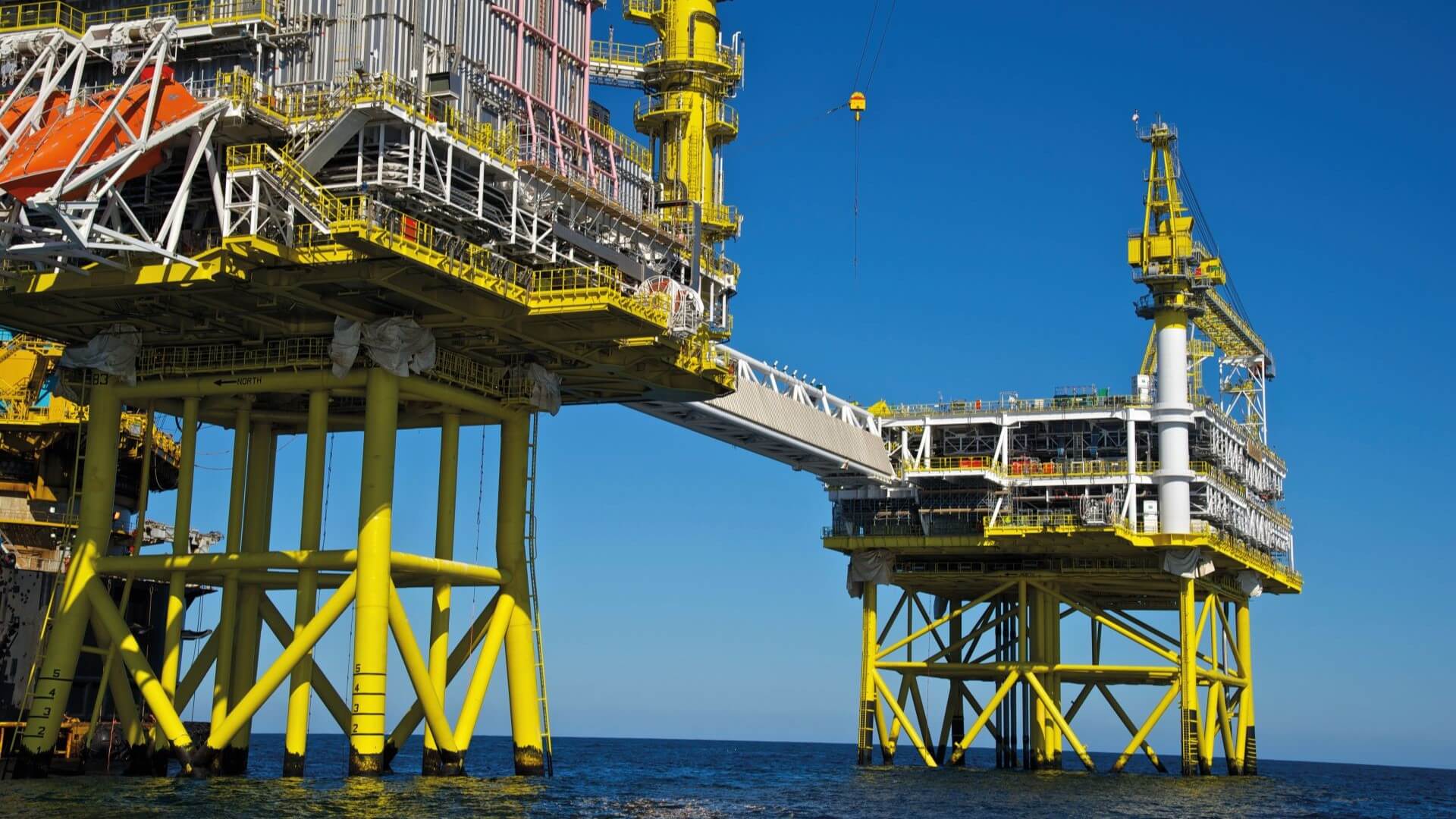 Close up of offshore platform