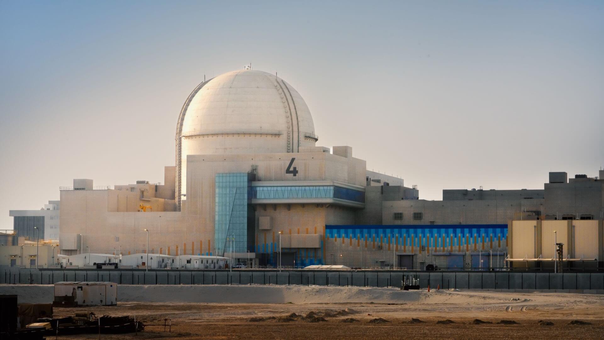 Exterior view of Unit 4 at the Barakah nuclear energy plant