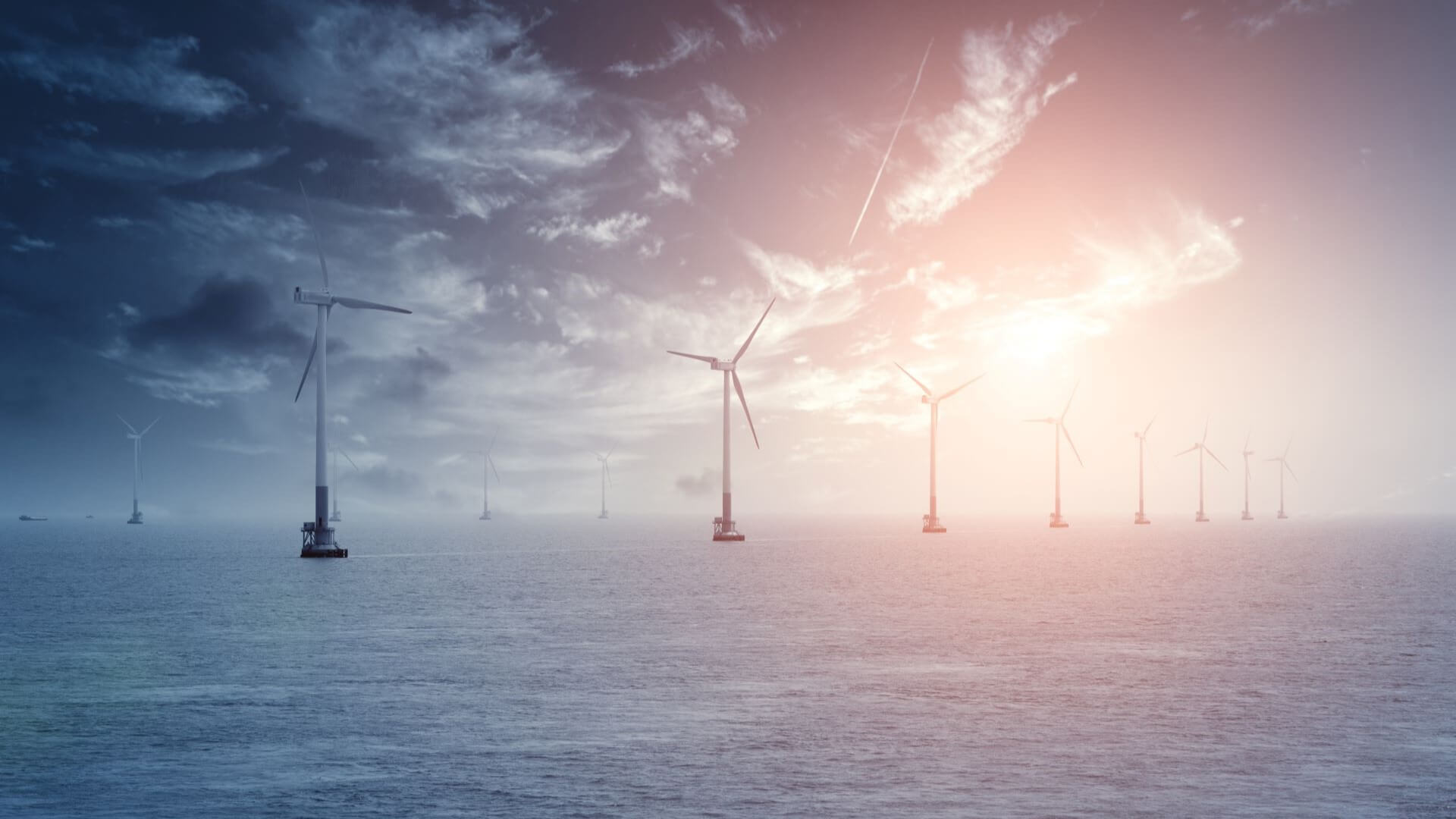 Group of offshore wind turbines