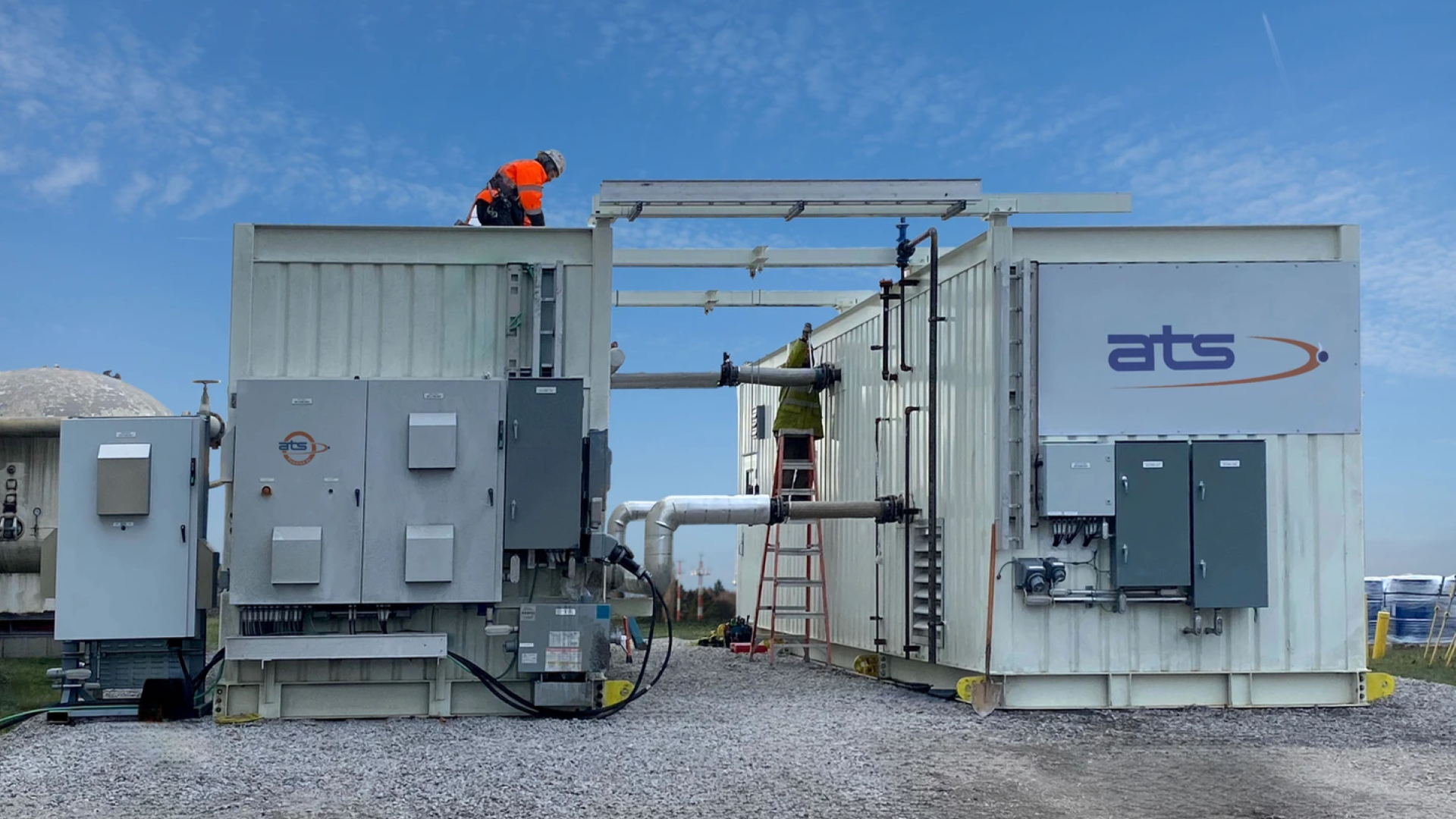 Engineers work on ATS equipment