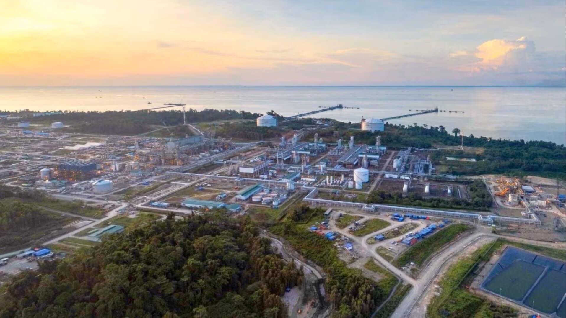 Aerial view of the Tangguh LNG facility