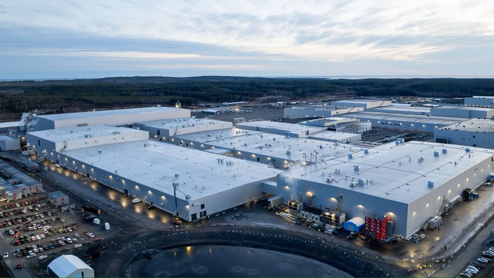 Aerial view of factory